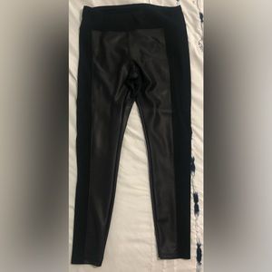Express faux leather and knit leggings